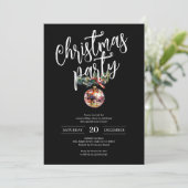 Black and White Christmas Party Diskothek Ball Einladung (Stehend Vorderseite)