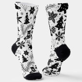 Black and White Christmas Pattern Socks  Socken
