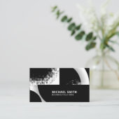 Black and White Circles Dots Visitenkarte (Stehend Vorderseite)