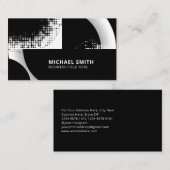 Black and White Circles Dots Visitenkarte (Vorne/Hinten)