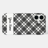 Black and White Classic Plaid Pattern Editable Case-Mate iPhone Hülle (Rückseite (Horizontal))