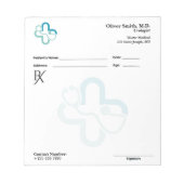 Black and White Clean & Minimal Business RX Notizblock (Vorderseite)