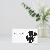 Black and white Cleaning Service Housekeeper Maid Visitenkarte (Stehend Vorderseite)