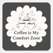 Black and White Coffee Comfort Zone Sticker (Vorderseite)
