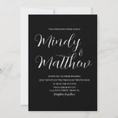 Black and White Couple Wedding Invitation Einladung (Vorderseite)