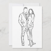 Black and White Couple Wedding Invitation Einladung (Rückseite)