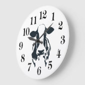 Black and White Cow Clock Große Wanduhr (Winkel)
