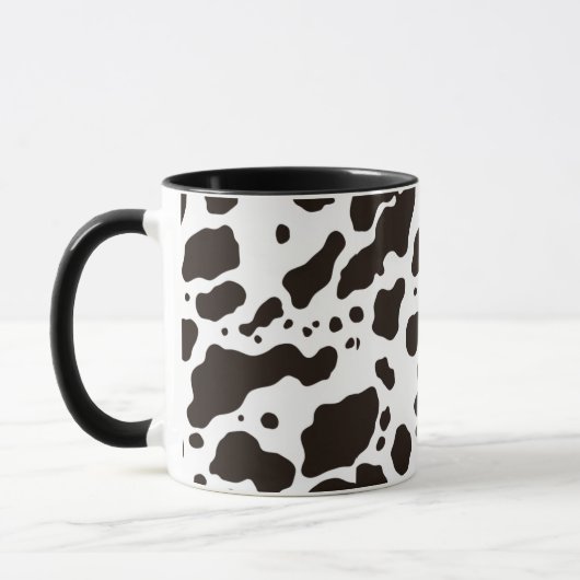 Black and White Cow Print Coffee Mug Tasse (Links)