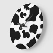 Black and White Cow print Große Wanduhr (Winkel)