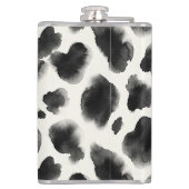 Black and White Cow Print Pattern Flachmann (Rückseite)