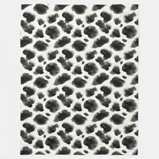 Black and White Cow Print Pattern Fleecedecke (Vorderseite)
