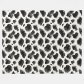 Black and White Cow Print Pattern Fleecedecke (Vorderseite (Horizontal))