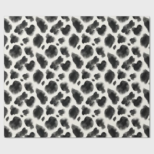 Black and White Cow Print Pattern Geschenkpapier (Flach)