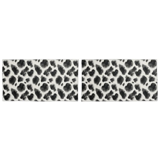 Black and White Cow Print Pattern Kissenbezug (Vorderseite-Set)