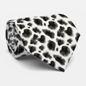 Black and White Cow Print Pattern Krawatte (Gerollt)