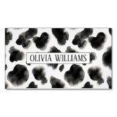 Black and White Cow Print Pattern Magnetische Visitenkarte (Vorderseite)