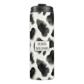 Black and White Cow Print Pattern Thermosbecher (Vorderseite)