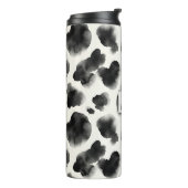 Black and White Cow Print Pattern Thermosbecher (Nach links gedreht)