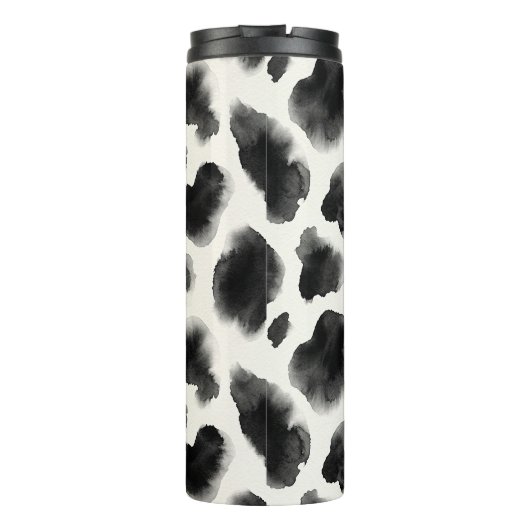 Black and White Cow Print Pattern Thermosbecher (Rückseite)