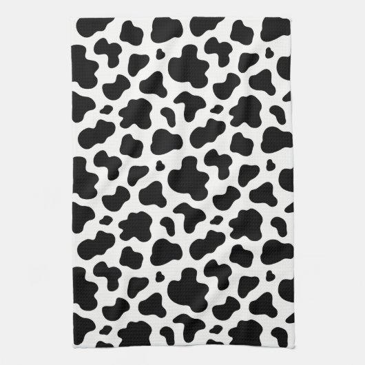 Black And White Cow Print Western Cowboy Southern Geschirrtuch (Vertikal)