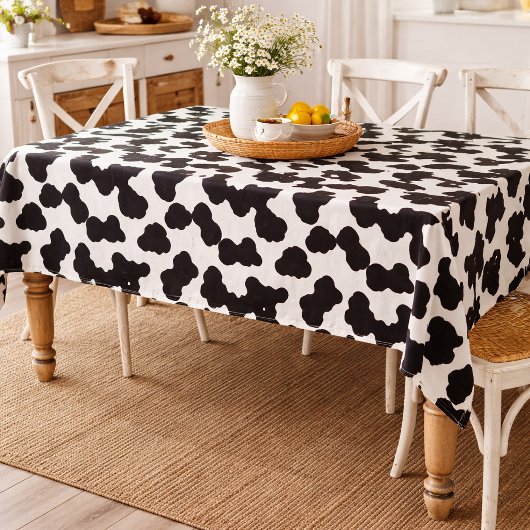 Black and White Cowhide Pattern Tischdecke