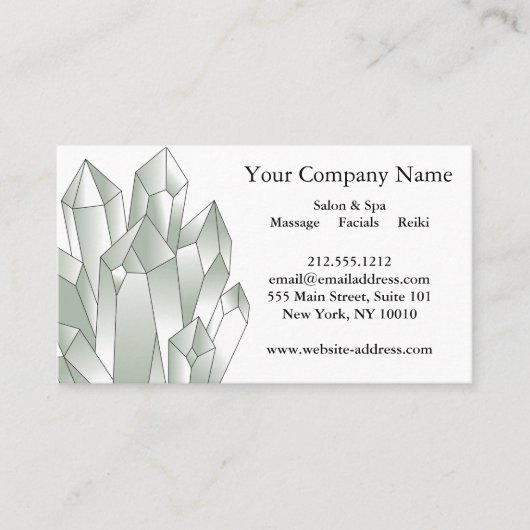 Black and White Crystals Salon Spa  Visitenkarte (Vorderseite)