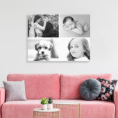 Black and White Custom 4 Photos grid Leinwanddruck (Insitu (Wohnzimmer))