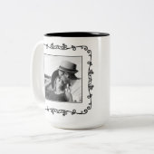 Black and White Custom Couples Photo Personalised Zweifarbige Tasse (Vorderseite Links)