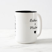 Black and White Custom Couples Photo Personalised Zweifarbige Tasse (VorderseiteRechts)