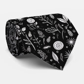 Black and White Custom Necktie Krawatte (Gerollt)