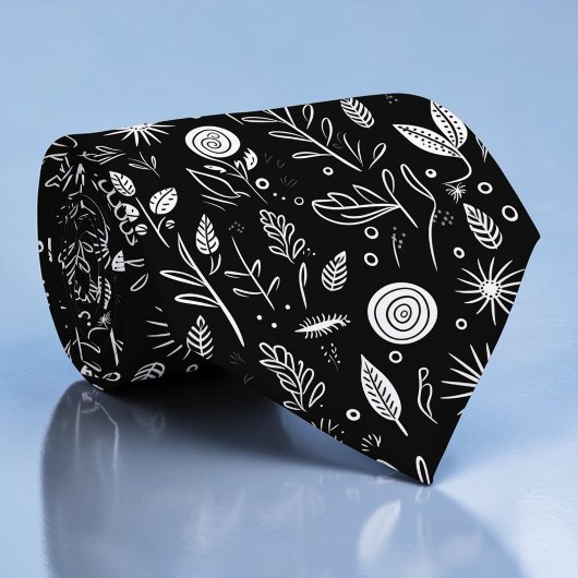 Black and White Custom Necktie Krawatte