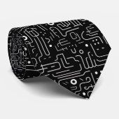 Black and White Custom Necktie Krawatte (Gerollt)