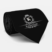 Black and White Custom Royal Neck Tie Krawatte (Gerollt)