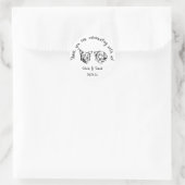 Black and White Cute Dogs Wedding Favor Runder Aufkleber (Tasche)