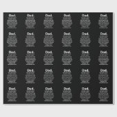 Black and White Dad Daddy Quote Birthday Geschenkpapier (Flach)
