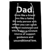 Black and White Dad Daddy Quote Mittlere Geschenktüte (Vorderseite)