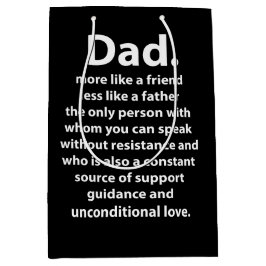 Black and White Dad Daddy Quote  Mittlere Geschenktüte