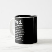 Black and White Dad Daddy Quote Zweifarbige Tasse (Vorderseite Links)