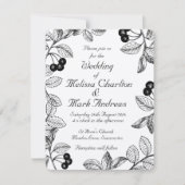 Black and White Dahlia Elegant Rustic Custom Einladung (Vorderseite)