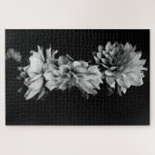 Black-and-White Dahlia Trio Puzzle (Horizontal)