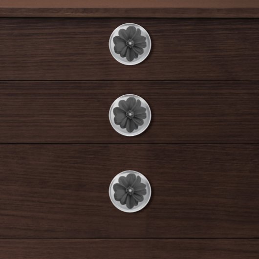 Black and White Daisy Knob, Timeless Elegance for Keramikknauf
