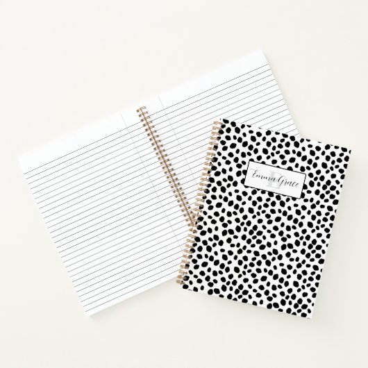 Black and white Dalmatian spot pattern notebook Notizblock (Innenseite)