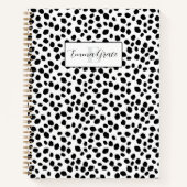 Black and white Dalmatian spot pattern notebook Notizblock (Vorderseite)
