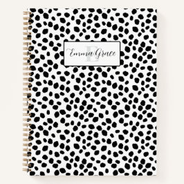 Black and white Dalmatian spot pattern notebook Notizblock