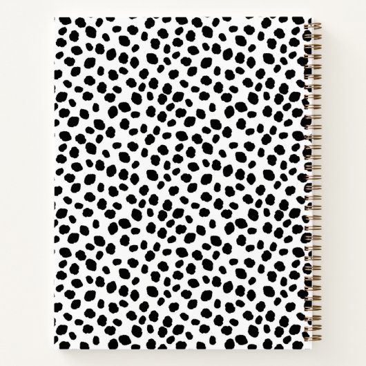 Black and white Dalmatian spot pattern notebook Notizblock (Rückseite)