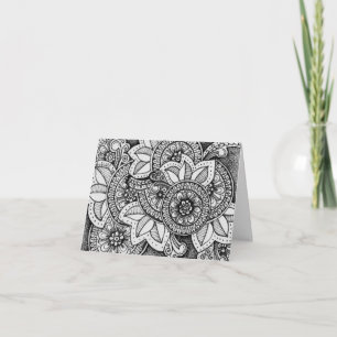 Black and White Damask Indian Mandala Danke