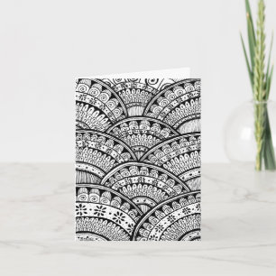 Black and White Damask Indian Mandala Danke
