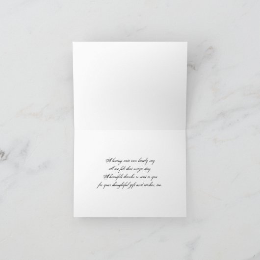 Black and White Damask mit Ruby Danke (Innenseite)