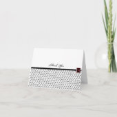 Black and White Damask mit Ruby Danke (Vorderseite)