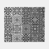 Black and white damask patterns fleecedecke (Vorderseite (Horizontal))